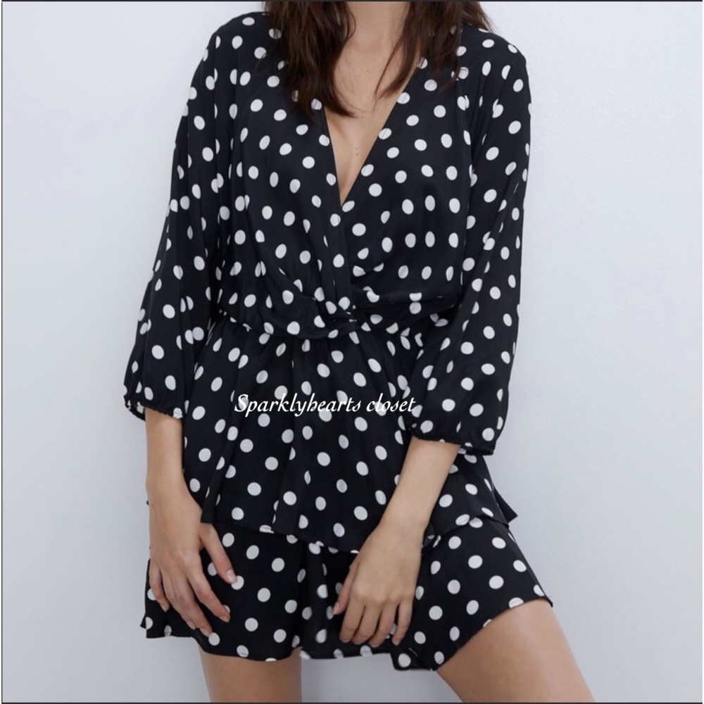 🎉HP🎉NWT Zara Bloggers Favorite Polka Dot Dress - Picture 2 of 8